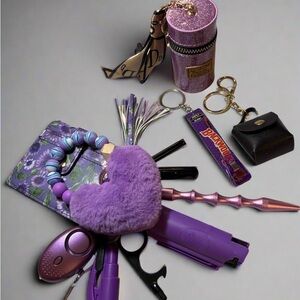 Purple and Black Key Card Holders with Compact Design